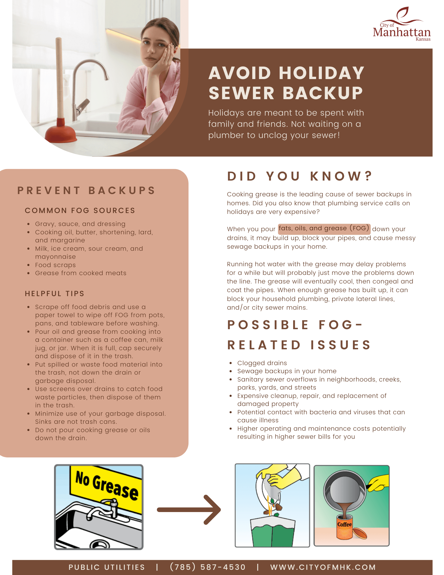 Fats, Oils and Grease Holiday PSA Flyer